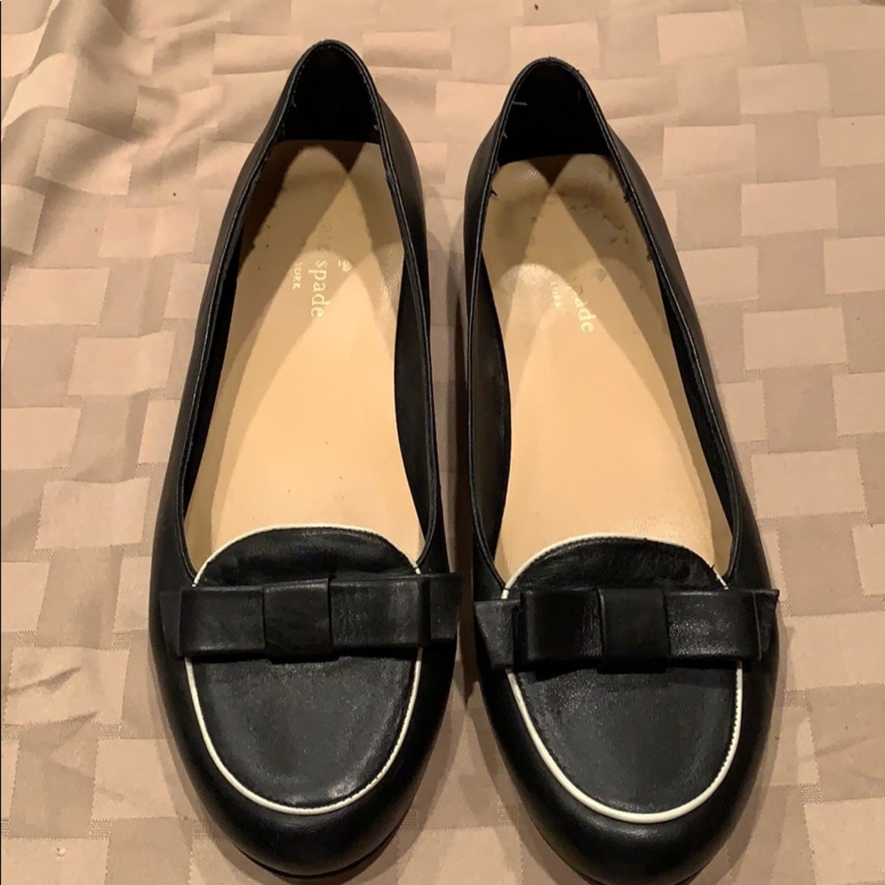 Kate Spade Black Flats with Bow Detail